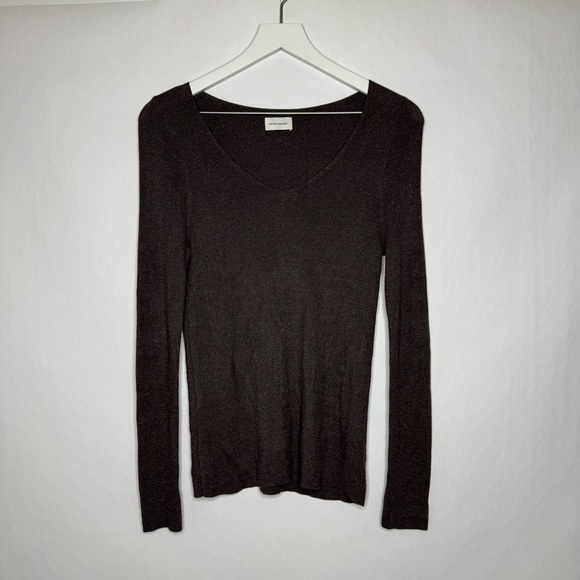 Rene Lezard Gray Long Sleeve Blouse Top - Picture 1 of 4